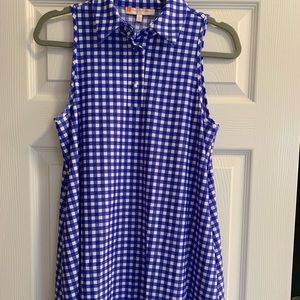JUDE CONNALLY Gingham Swing Dress, Purple and White, Size S